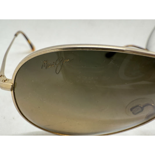 Maui Jim Aviator Sunglasses, MJ264-16 Mavericks MP-SG Gold, Titanium, Japan Top