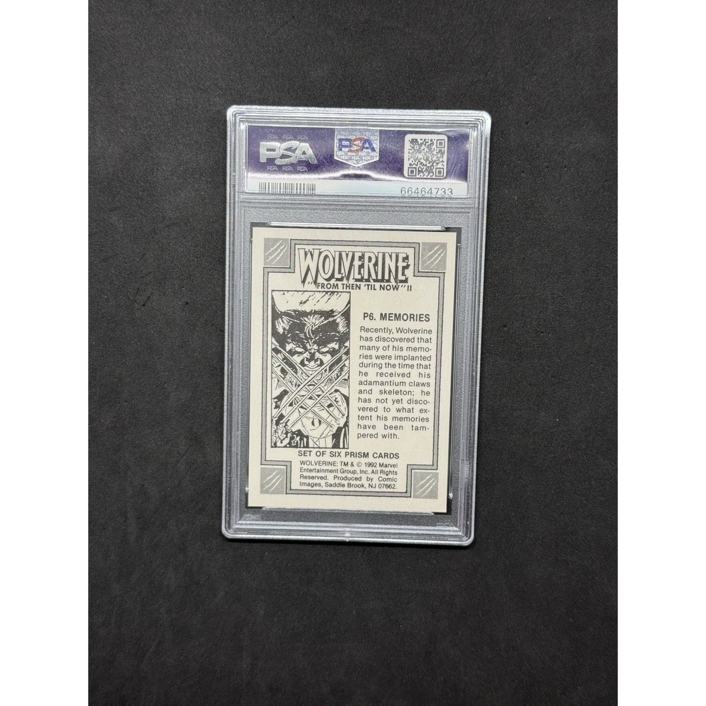 PSA 5 1992 Marvel Wolverine Memories From Then Til Now II Prizm #P6