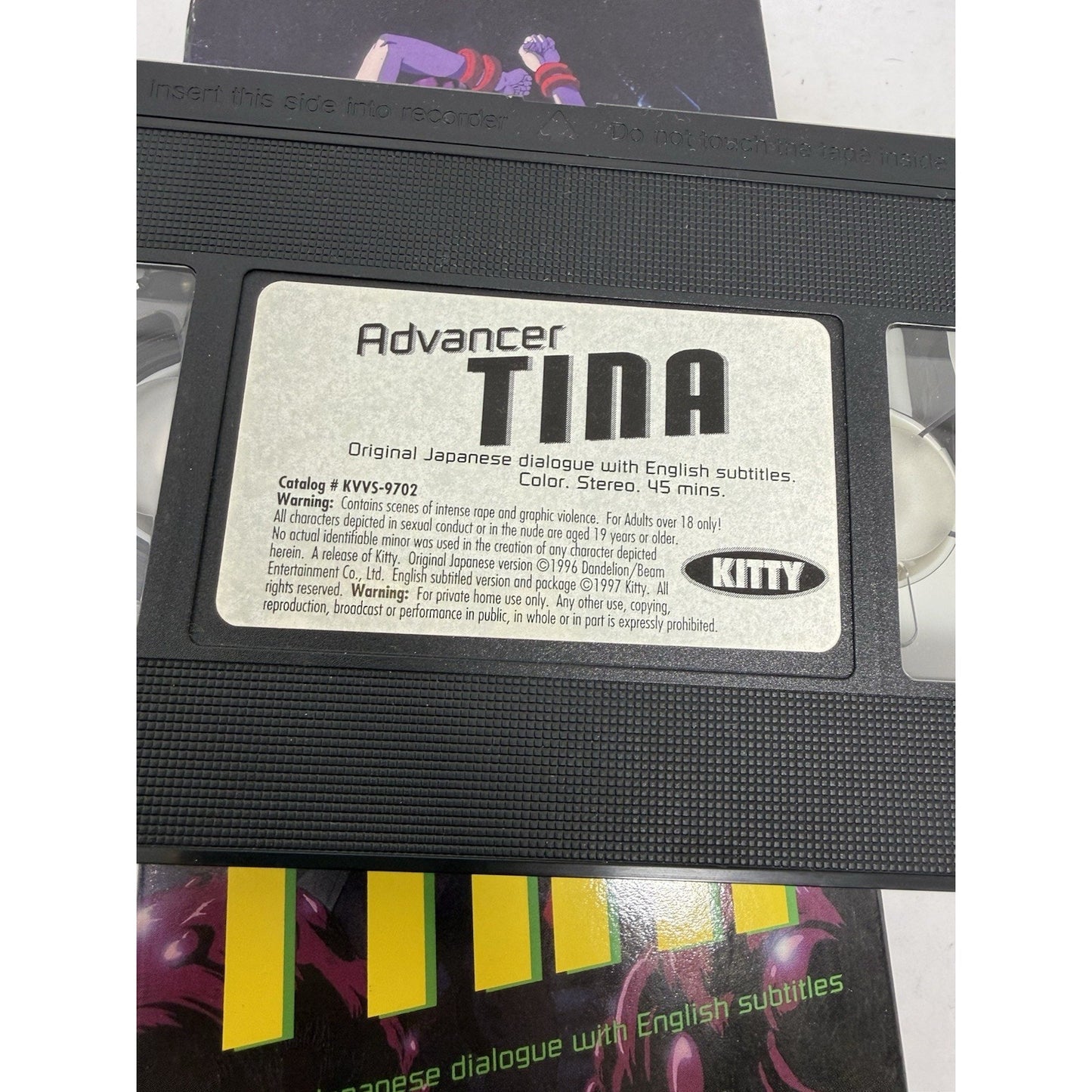 Advancer Tina VHS Kitty Media 1997 Retro Sci-Fi Anime Japanese English Sub Japan
