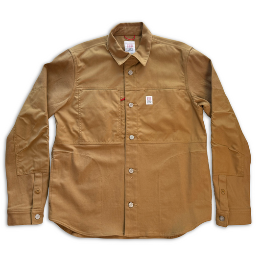 Topo Designs Work Jacket Canvas Khaki Tan Mens Large Made Vietnam