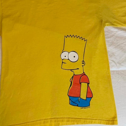 The Simpsons Bart Chilling Crewneck Bart Short Sleeve Yellow T-Shirt Medium