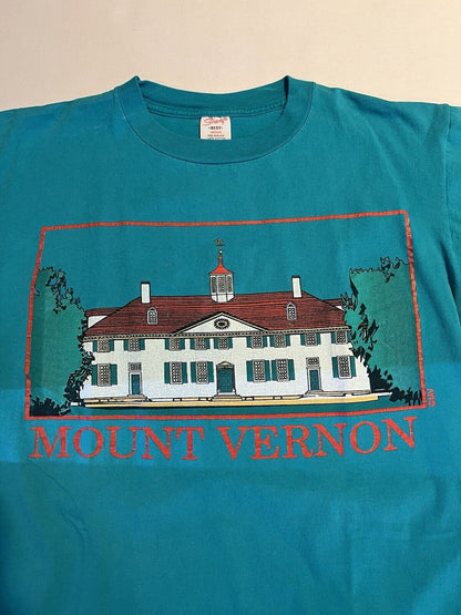 Vintage 90’s Sherry's Best Mountain Vernon MV T-Shirt Medium USA Teal Mens State