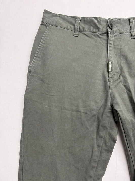 Lifted Research Group LRGEANS Pants Men's 32 Slim Straight Green Fit Chino Khaki