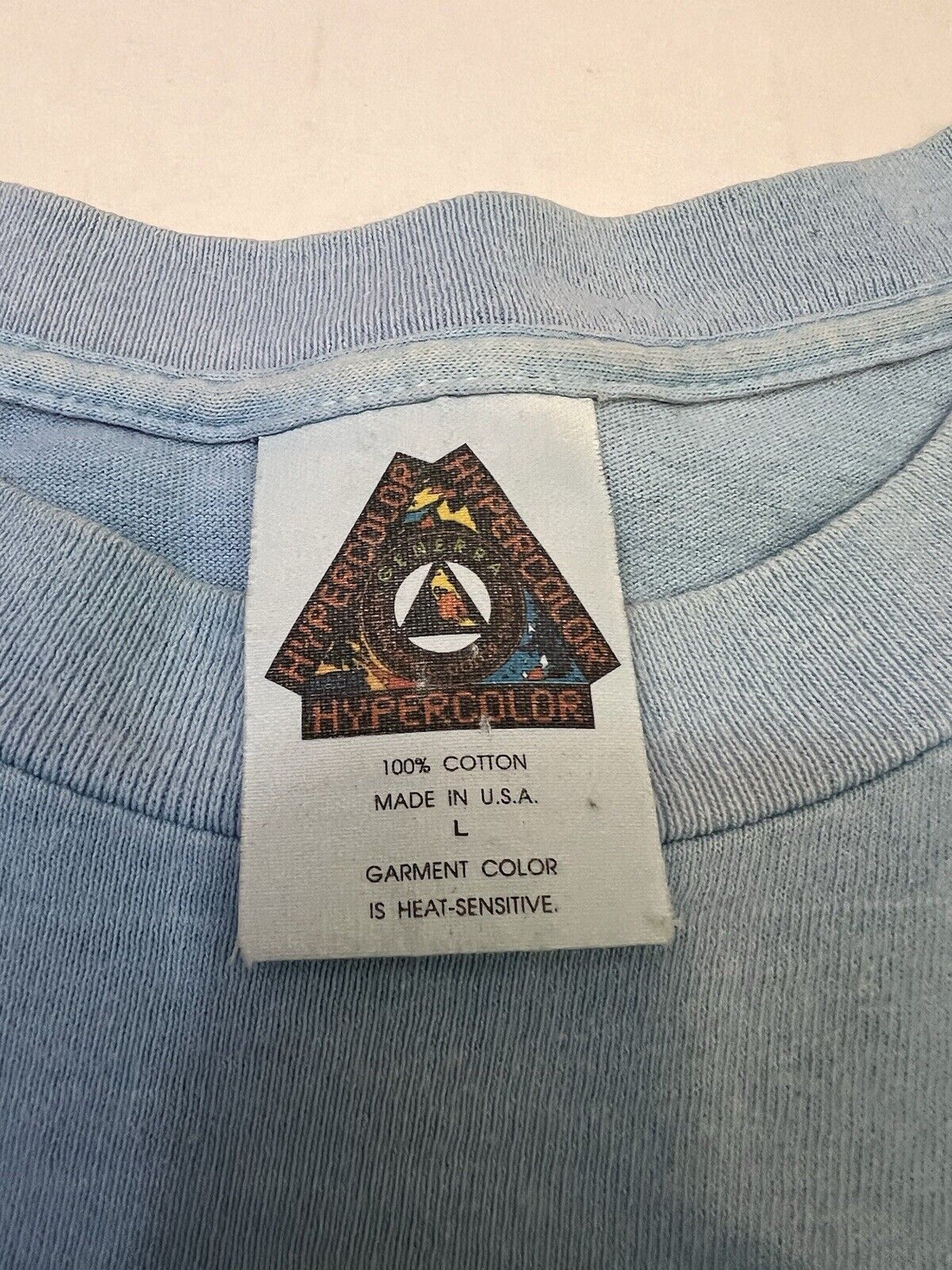 Vintage Hypercolor Generra Graphic T-Shirt Men’s Large Blue  Color Changing READ