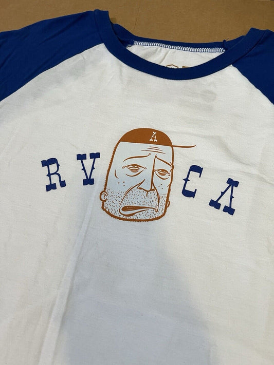 RVCA Barry Mcgee Artist ANP Raglan Shirt Mens Large White Twist One Graffiti Bay