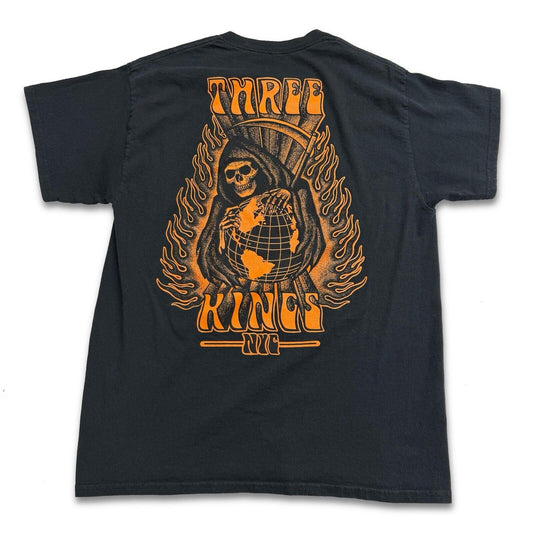 Three Kings NYC Tattoo T-shirt “Grim Reaper” Black Short Sleeve Mens Top Large