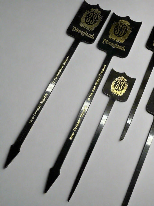 7 Disneyland Club 33 Tiki Cocktail Bar Swizzle Stick Set New Orleans Small Large