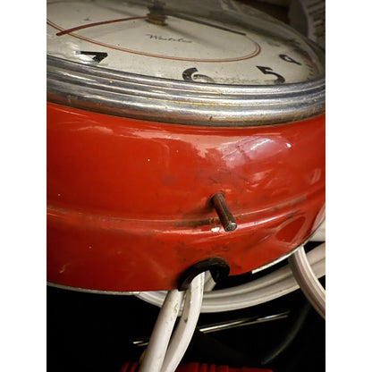 VTG 7" Westclox S8 Electric Red, Retro Class Trim Kitchen Wall Clock, Read Notes