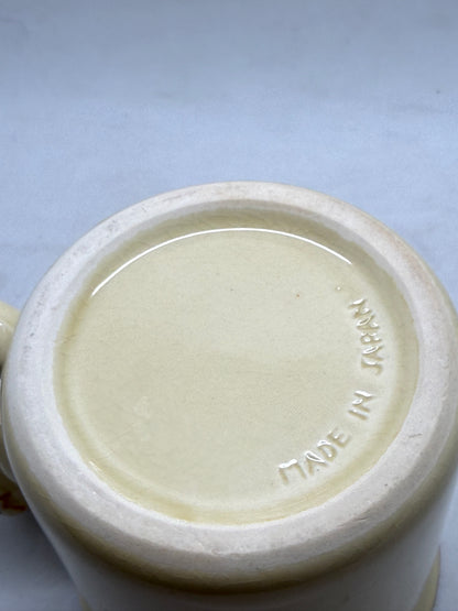 Made in Japan Cat Handle Ceramic Mug Cream Spotted