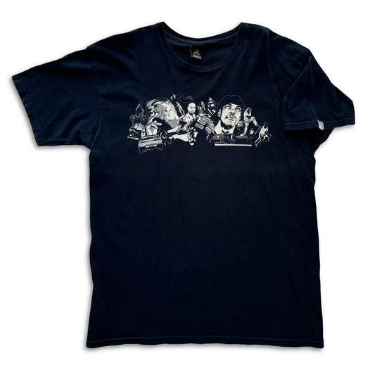 Upper Playground Ice Cube Friday Lowrider Hip Hop Collage Tee Navy L