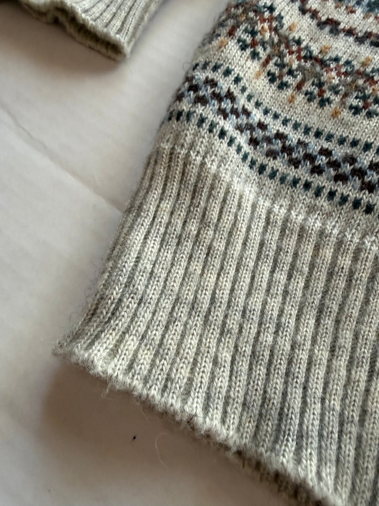 Vintage Lacoste Fair Isle Knit Sweater Made in France Size 6 Croc Embroidered