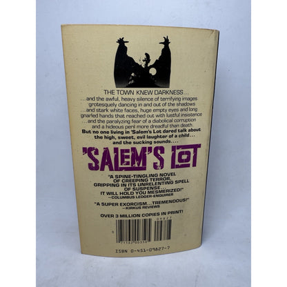 Salem's Lot Stephen King Paperback Book 1st Signet Printing August 1976 Horror