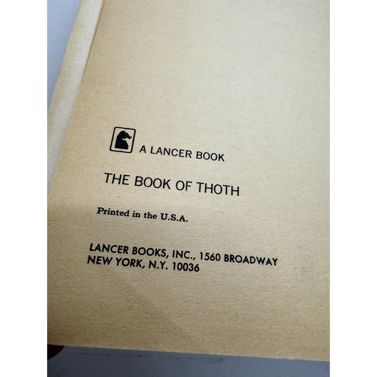 The Book of Thoth Aleister Crowley Egyptian Tarot Lancer 1st PB Occult 1969 Dark