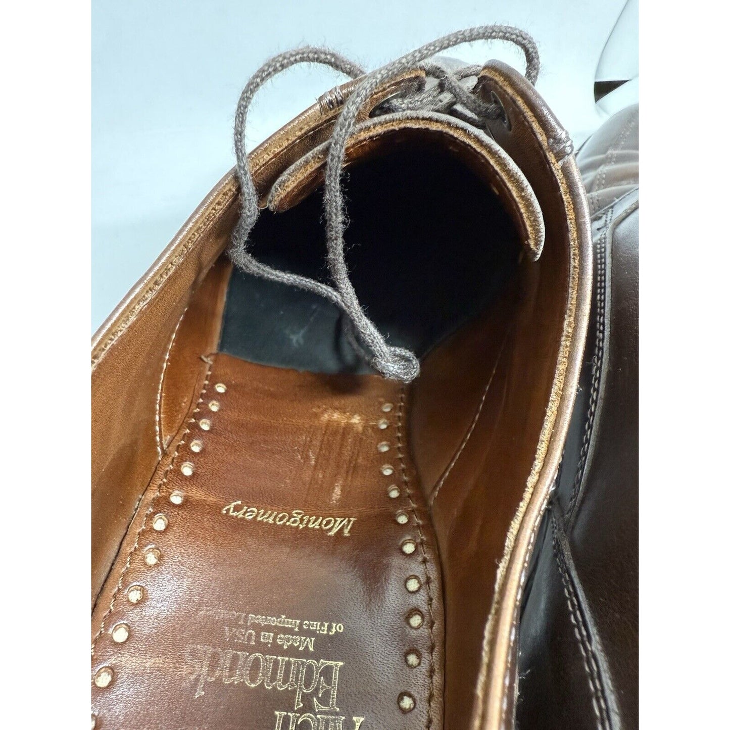 Allen-Edmonds Shoes Montgomery Split Toe Brown Lace Up US 12 D Dress Leather