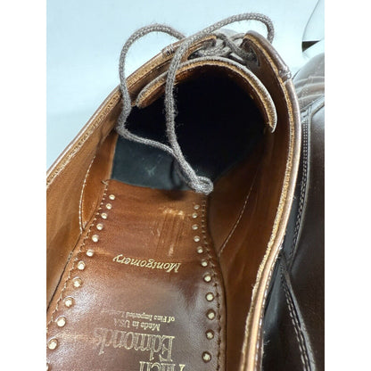 Allen-Edmonds Shoes Montgomery Split Toe Brown Lace Up US 12 D Dress Leather