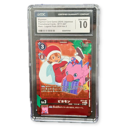 2024 Digimon Biyomon Christmas Promo BT11-007 CGC 10