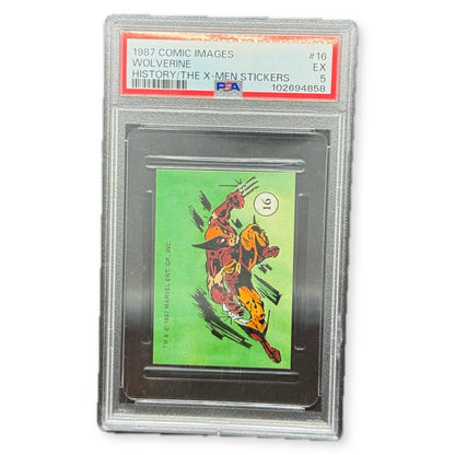 1987 Comic Images History of the X-Men Wolverine Sticker 16 PSA 5 EX Marvel