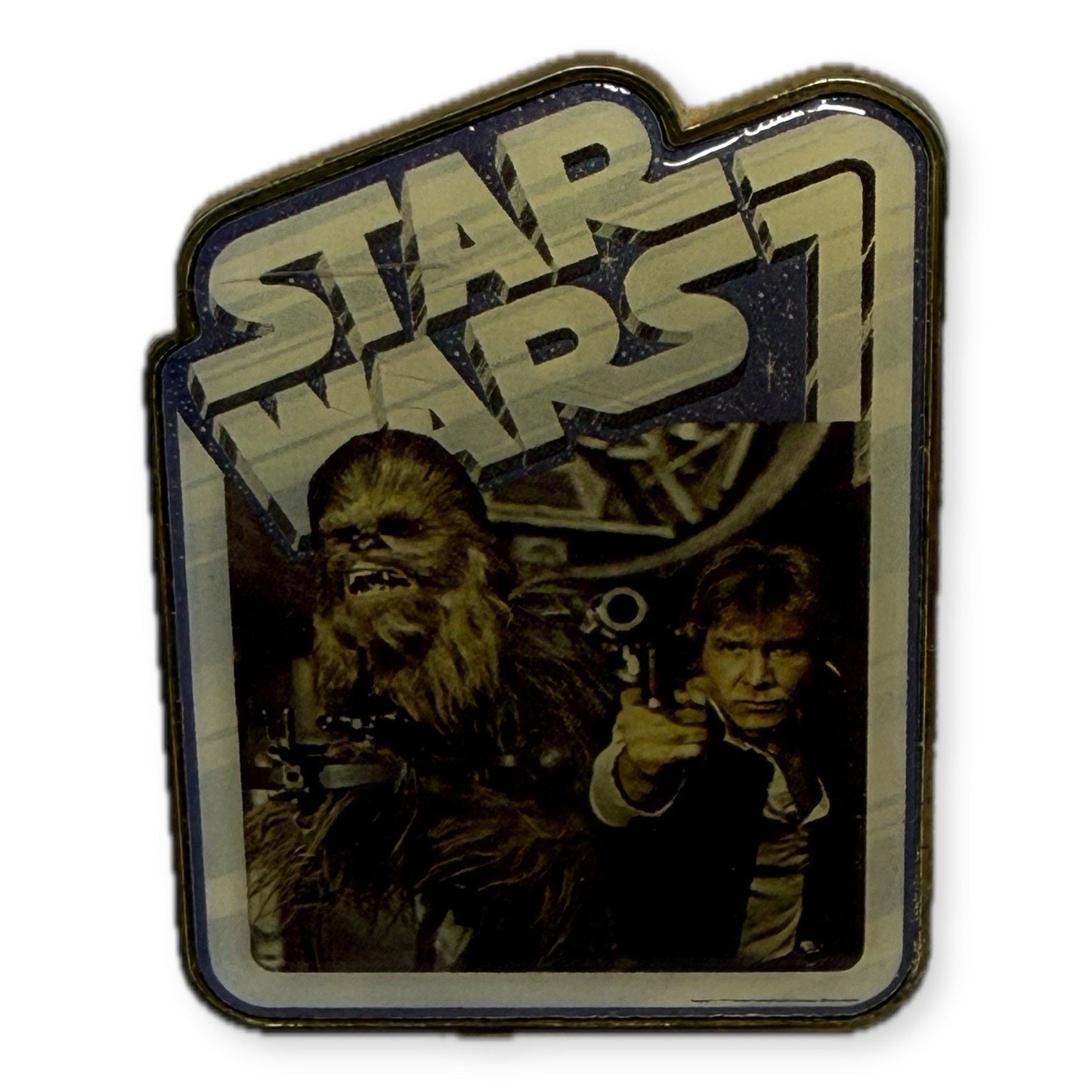 Disney Parks Star Wars Han Solo Chewbacca Trading Pin 2015 Retro Vintage Logo