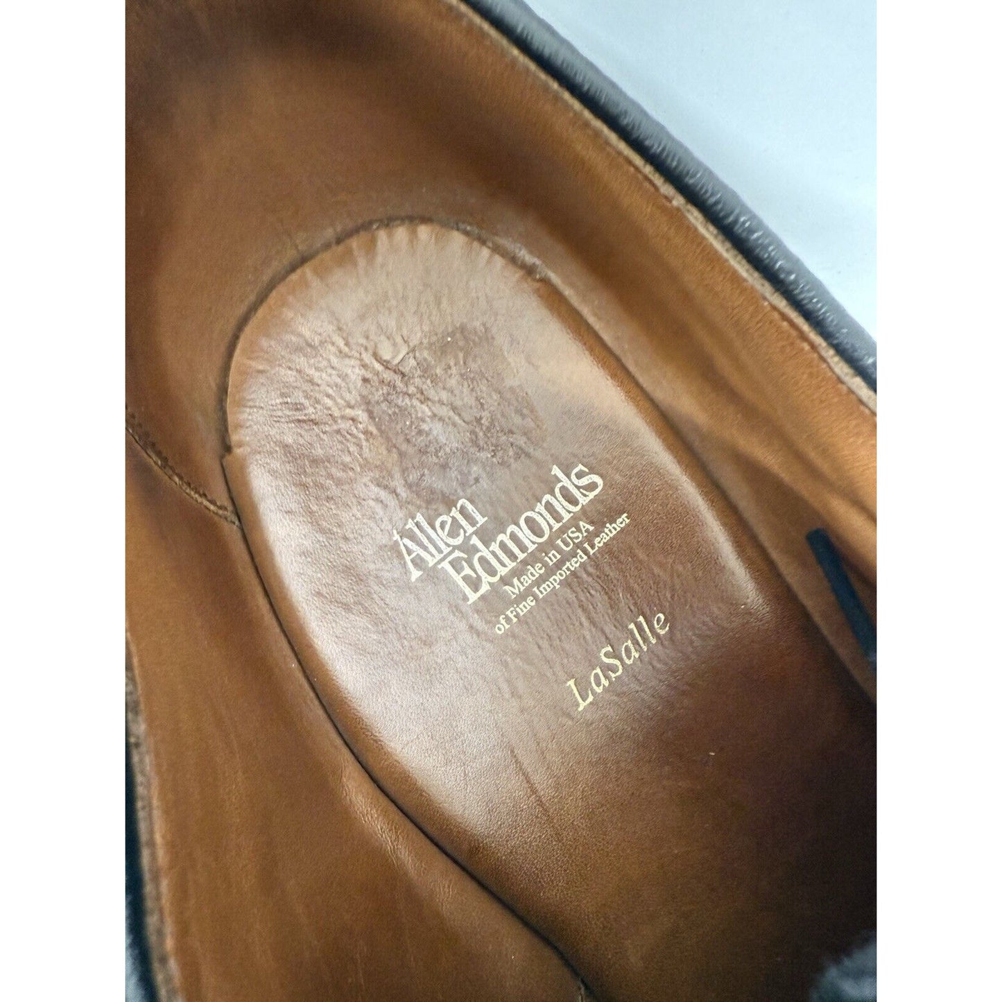 Allen Edmonds USA 12 D Black Leather Lasalle Split Toe Derby Dress Shoes Fancy