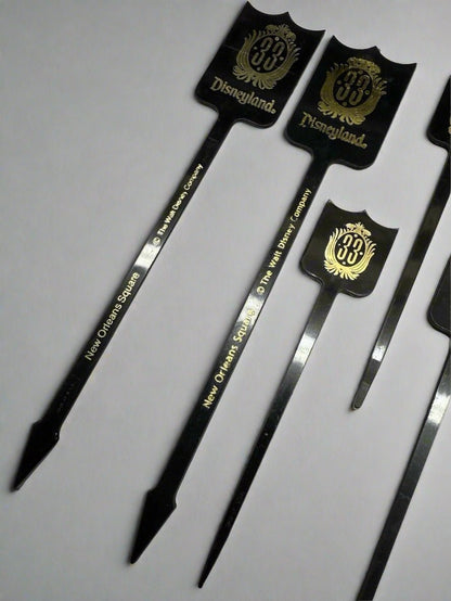 7 Disneyland Club 33 Tiki Cocktail Bar Swizzle Stick Set New Orleans Small Large - thriftgoblin