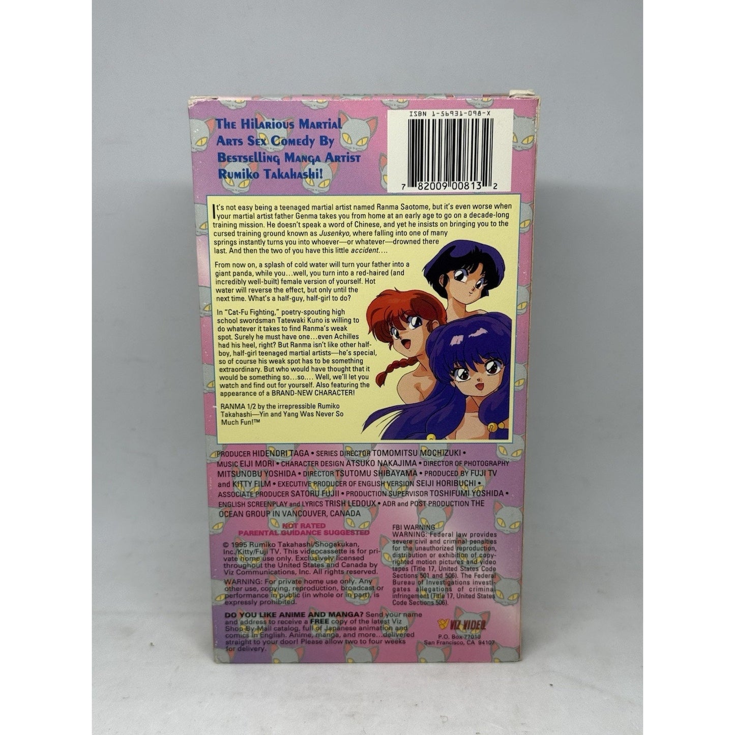 Ranma 1/2 Cat-Fu Fighting VHS Viz Video Rumiko Takahashi Anime English Dub 1995