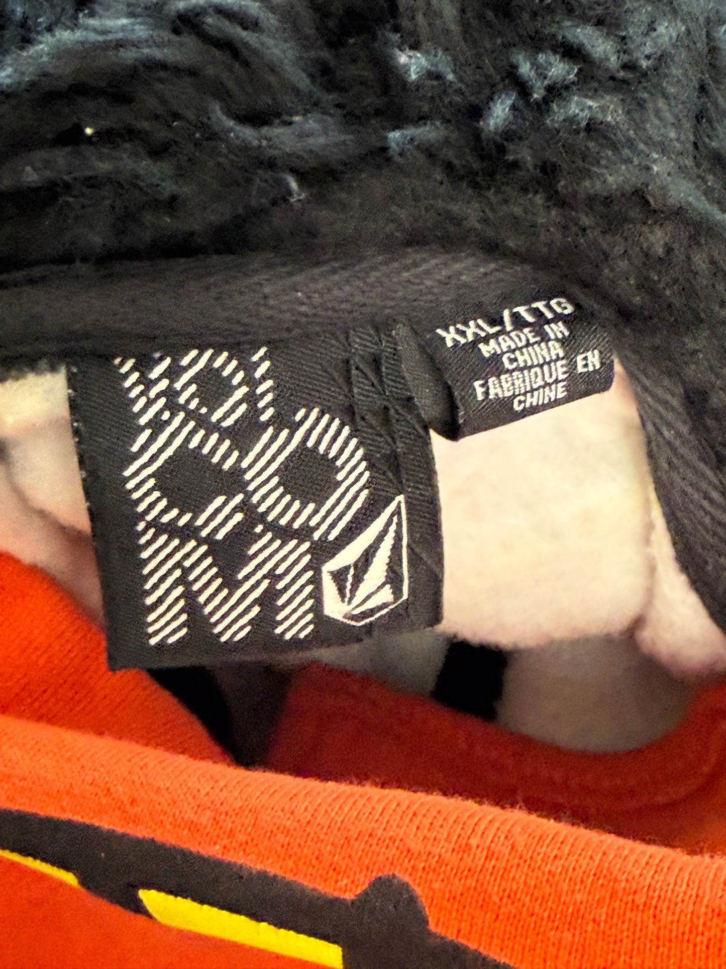 Volcom Big Monster Basic Zip Hoodie All Over Print Sherpa Lined XXL Skate Y2K