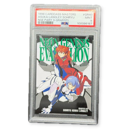 1998 Carddass Masters NGE Part 3 Graffiti GR40 Asuka Langley PSA 9 Mint Bandai