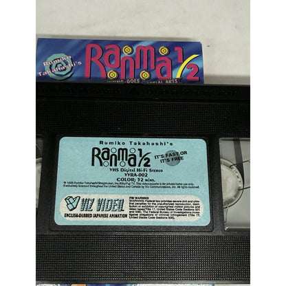 Ranma 1/2 Its Fast or Its Free VHS Viz Video Rumiko Takahashi Anime English Dub