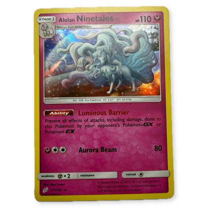 Pokemon Alolan Ninetales 111/181 Sun and Moon Team Up Holo Rare Card