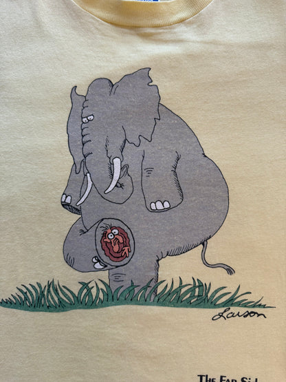 Vintage 1985 The Far Side Gary Larson Elephant Mouse Tee Single Stitch L USA