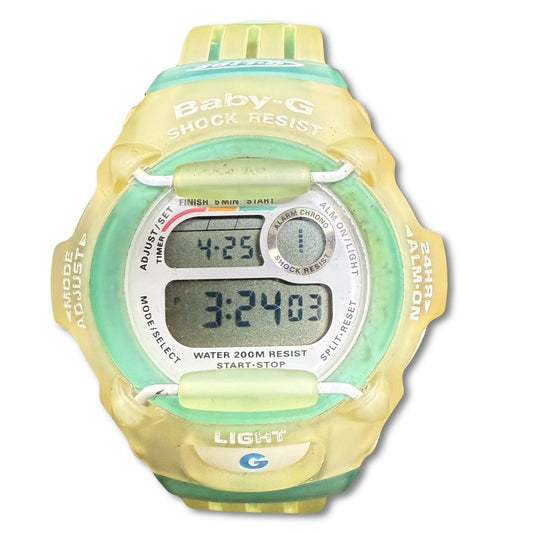 Casio Baby-G BG-370 Digital Watch Ice Blue Shock Resist Works G-lide READ