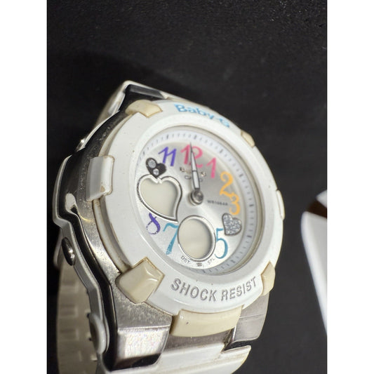 Casio Baby-G BGA-116 White Rainbow Dial Shock Resistant Quartz Watch Read Cute
