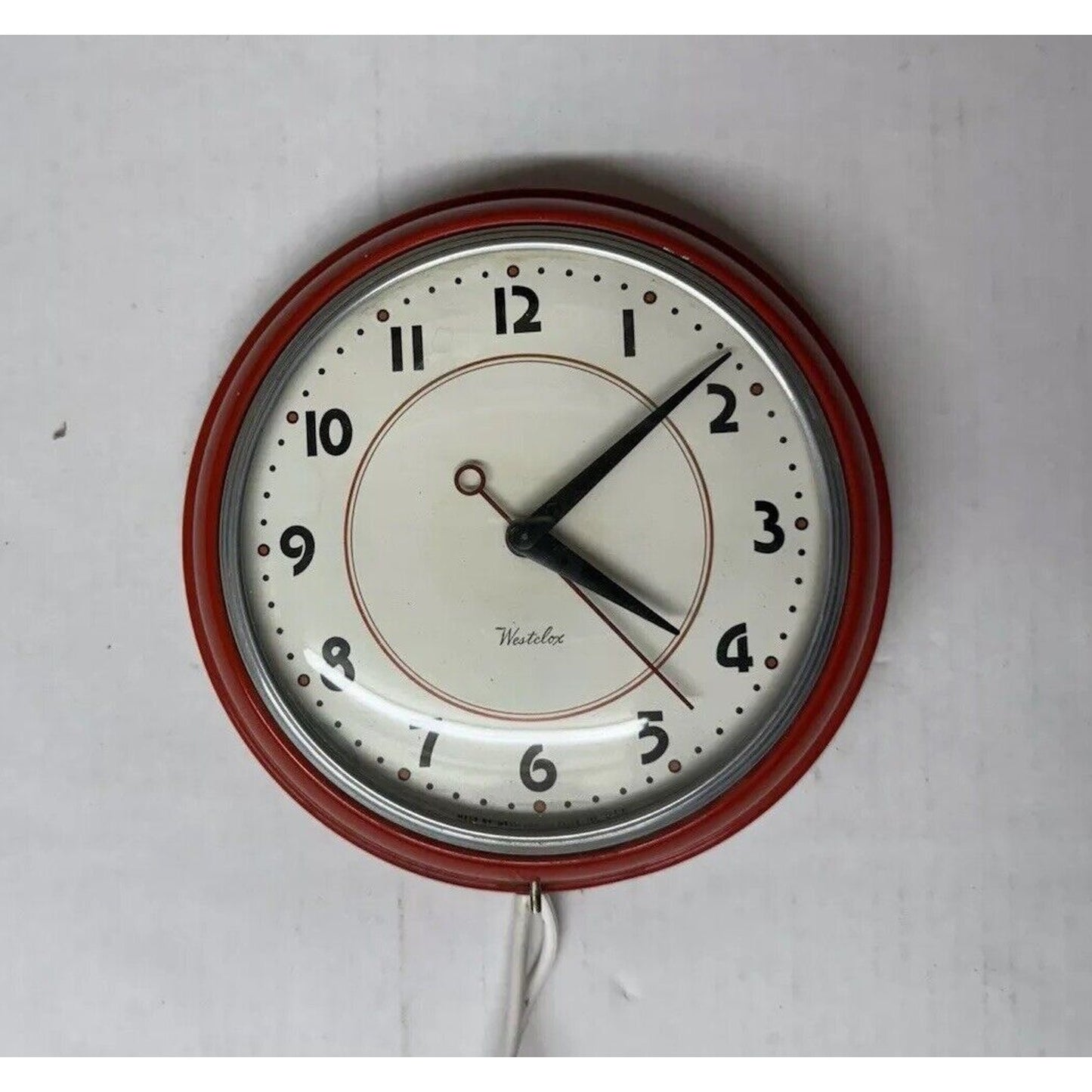 VTG 7" Westclox S8 Electric Red, Retro Class Trim Kitchen Wall Clock, Read Notes