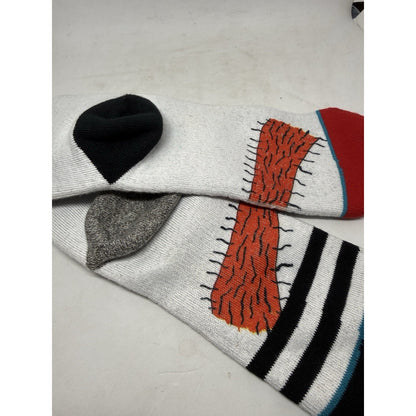 Stance x Neckface Classic Crew Socks Large 9-12 NWT White Horror Skate Art Graff