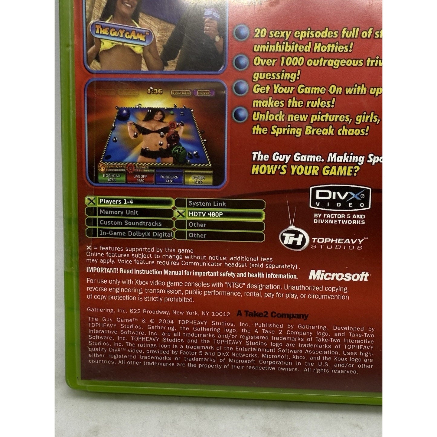 The Guy Game (Microsoft Xbox, 2004) Complete w/ Manual - Adult - M Rated Guys