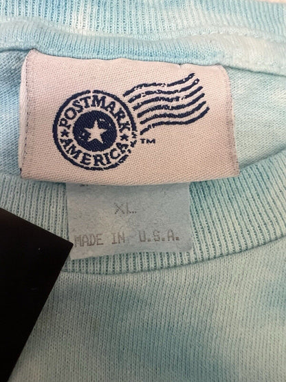 90’s Xtreme Sports Postmark America USA Mens Skate Bike Tshirt Blue XL - thriftgoblin