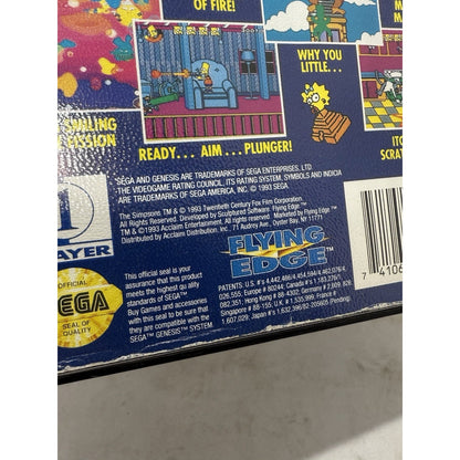 The Simpsons Bart’s Nightmare (Sega Genesis, 1993) Complete CIB Tested GA CLEAN