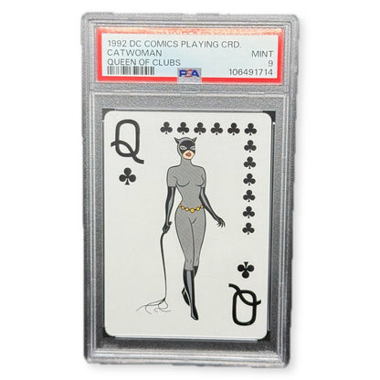 1992 DC Comics Playing Card Catwoman Queen of Clubs PSA 9 Mint Batman TAS Era