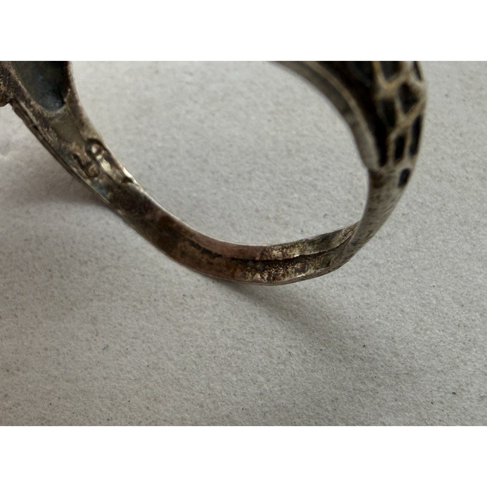 925 Sterling Silver Safari Animal Ring Lion Elephant Giraffe Zebra Size 8 - thriftgoblin