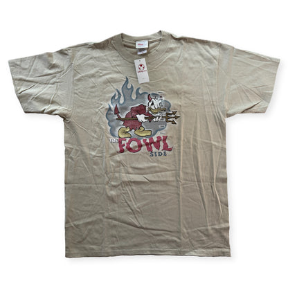 Disney Store The Fowl Side Donald Duck Devil Tee Mens L Tan Y2K NWT Rare
