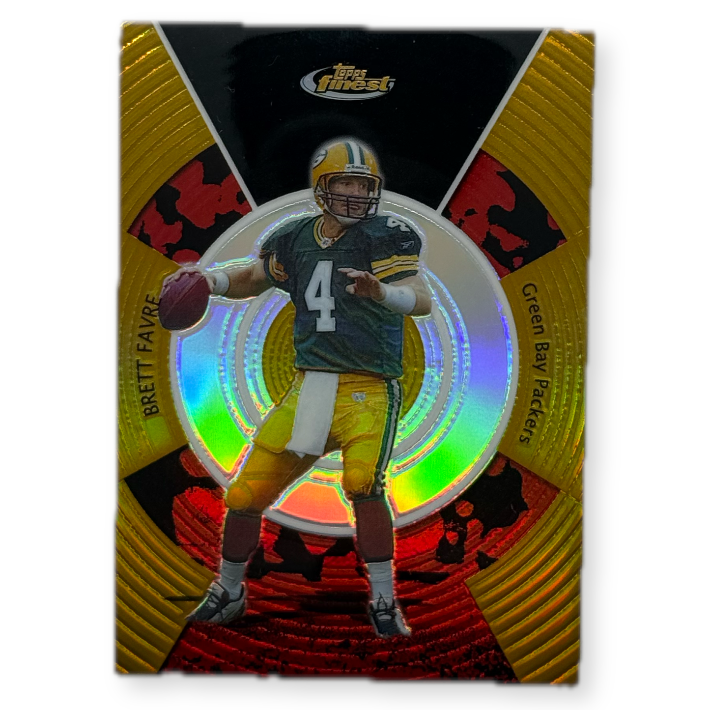 2005 Topps Finest Brett Favre Gold Refractor Card Serial 03 of 49