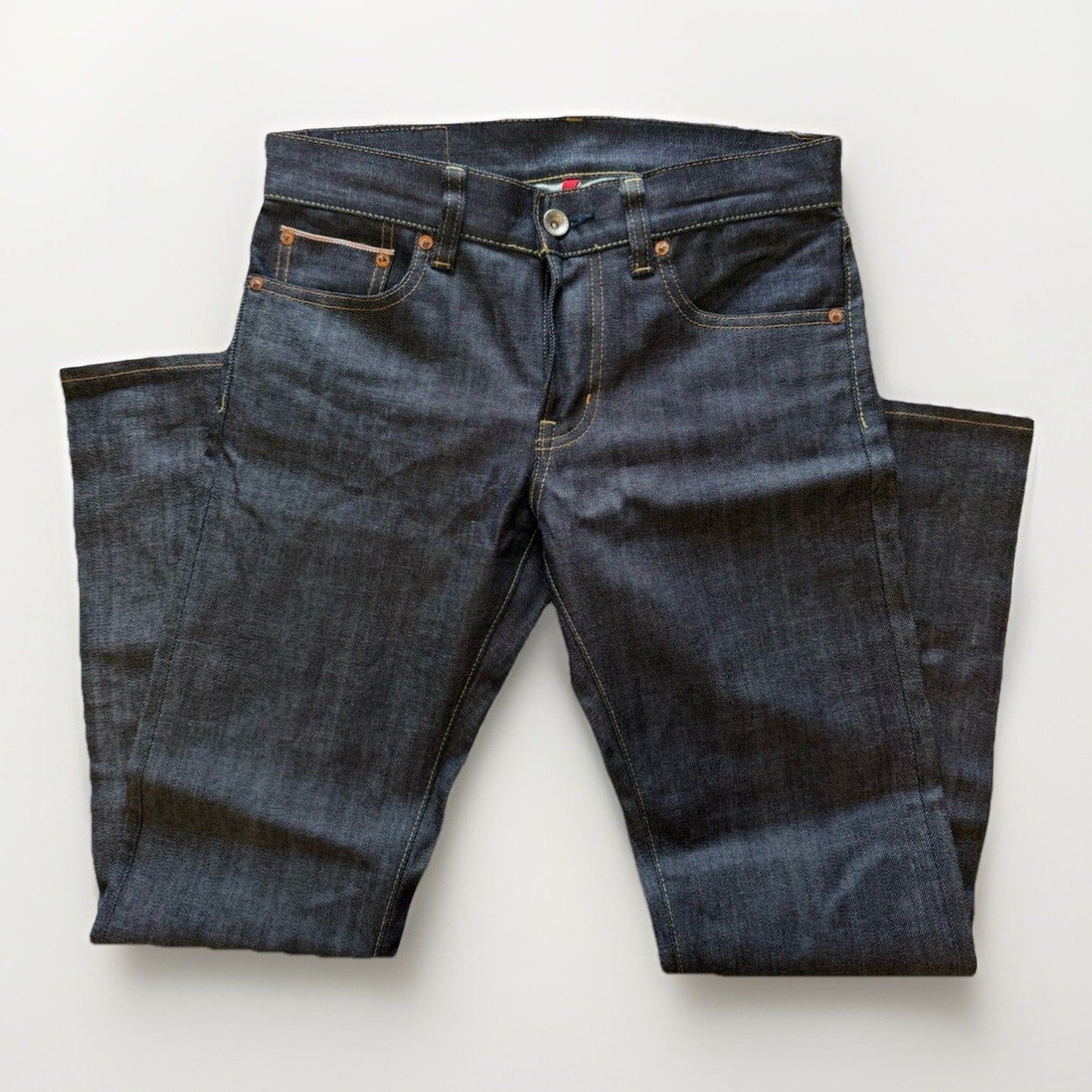 UNIQLO U Men’s Selvedge Denim Jeans 30x30 Raw Indigo Slim Straight Fit S001