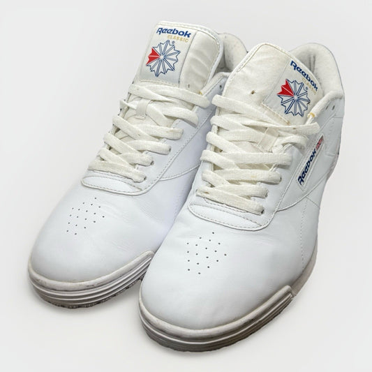 Reebok Ex‑o‑fit White Leather Sneakers Men’s 11.5 Retro Low‑Top Casual Shoes