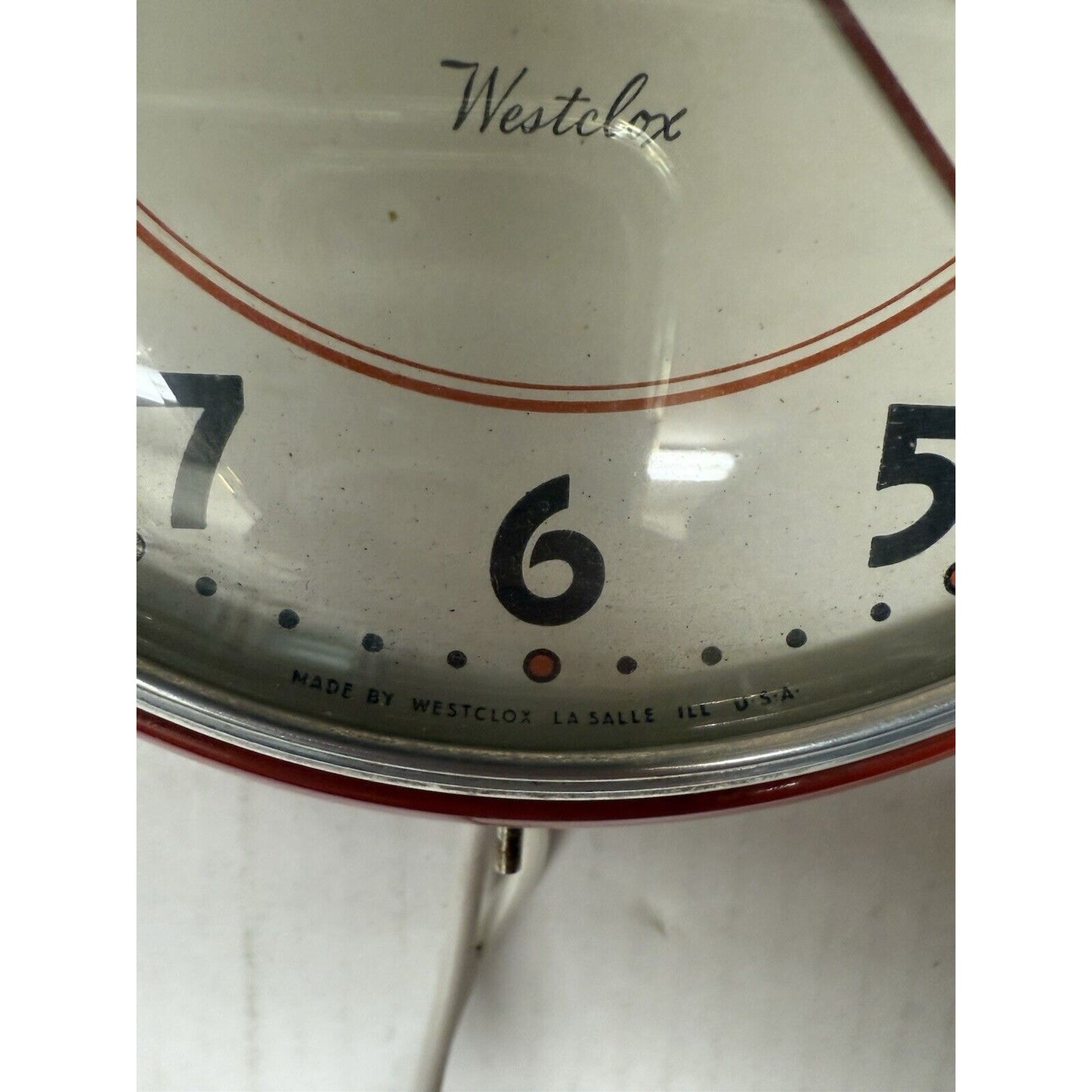 VTG 7" Westclox S8 Electric Red, Retro Class Trim Kitchen Wall Clock, Read Notes