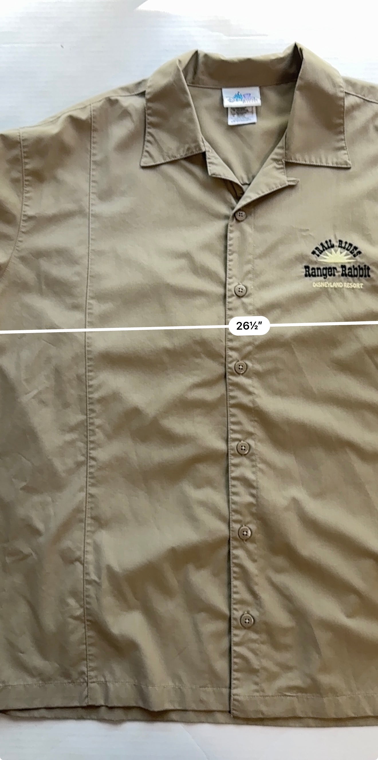 Disneyland Resort Ranger Rabbit Trail Rides Cast Member Shirt Jessica Rabbit XL