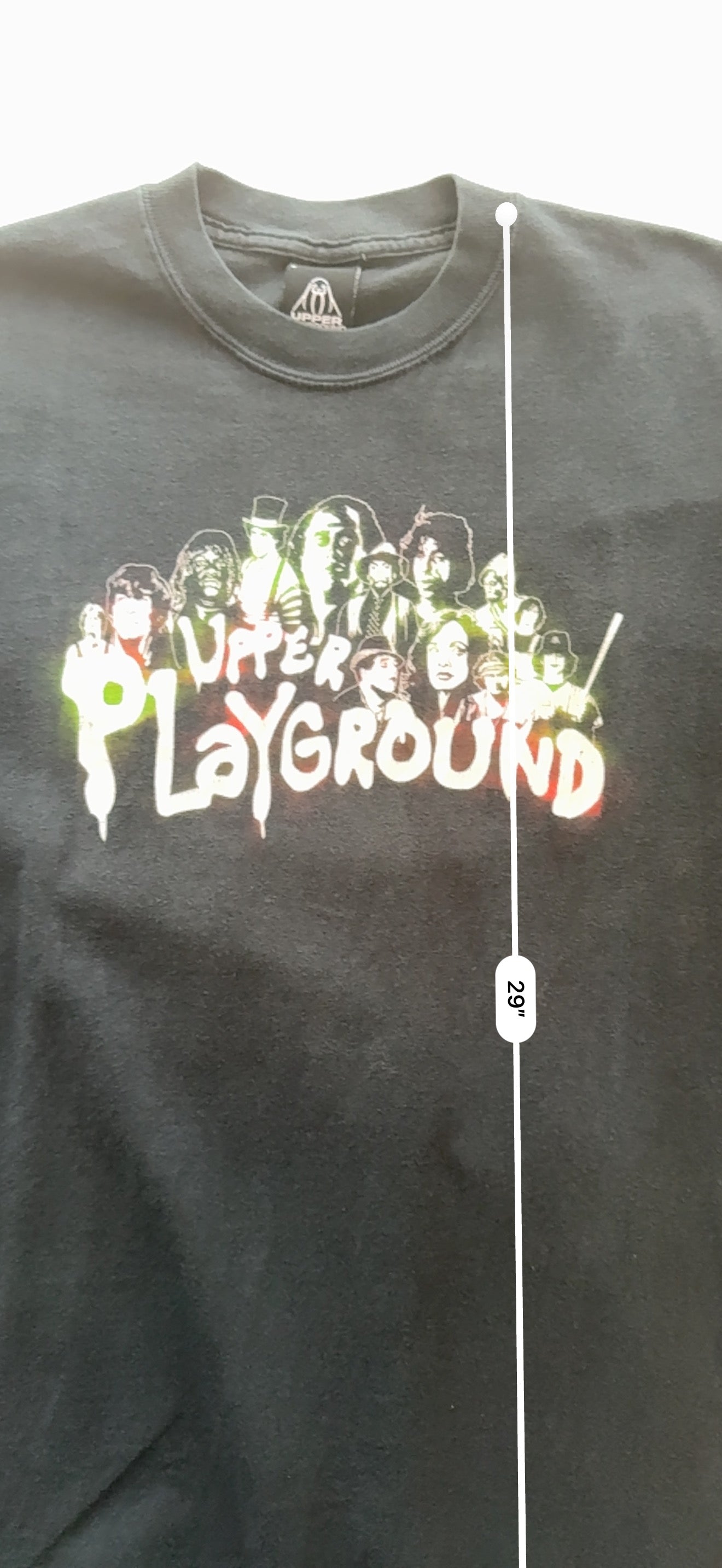Upper Playground x The Warriors Baseball Fury Tee Rare Collab Faded Black L