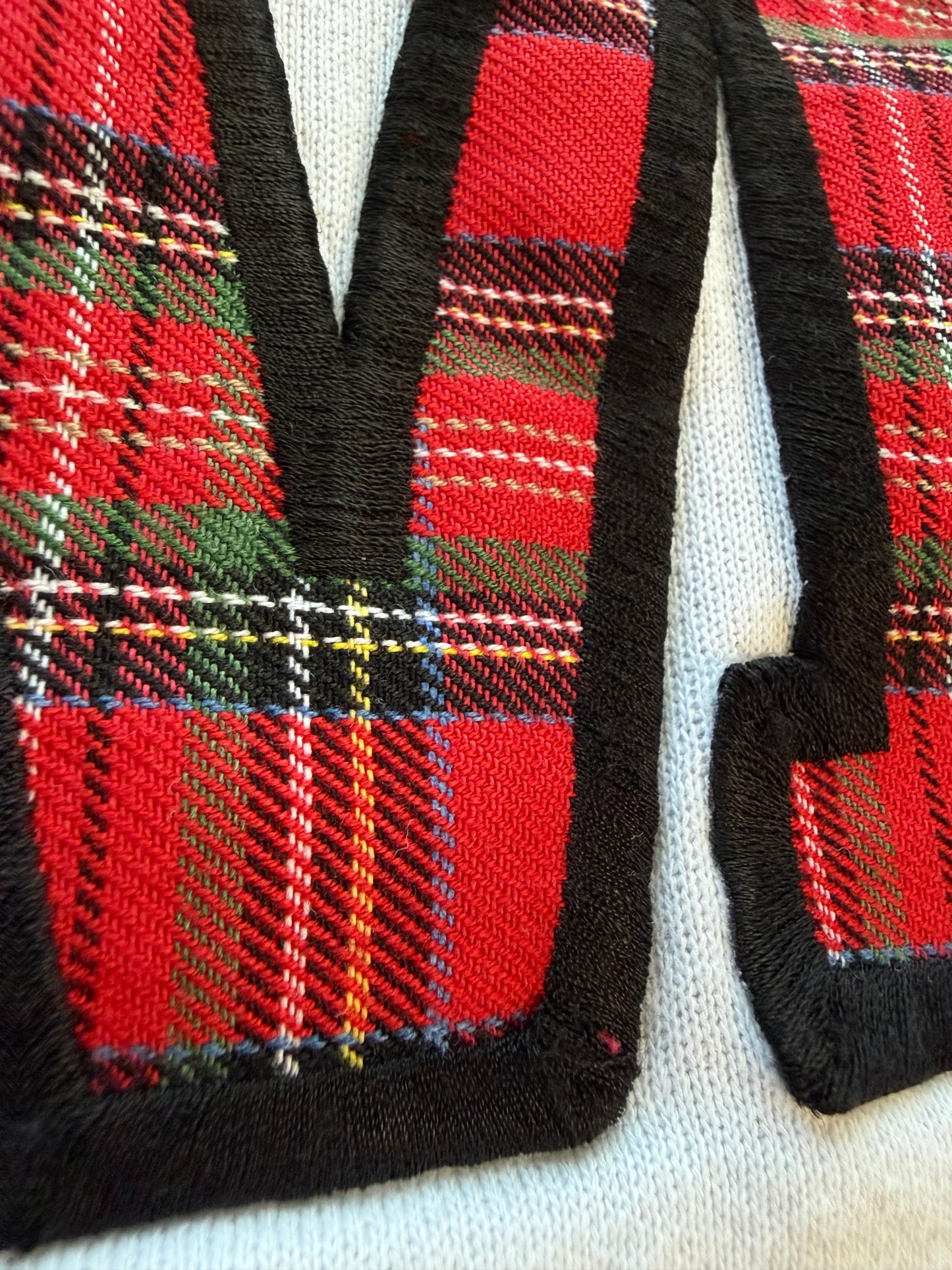 Vintage Mickey & Co Crewneck Sweatshirt Red Plaid M Patch Mickey Mouse