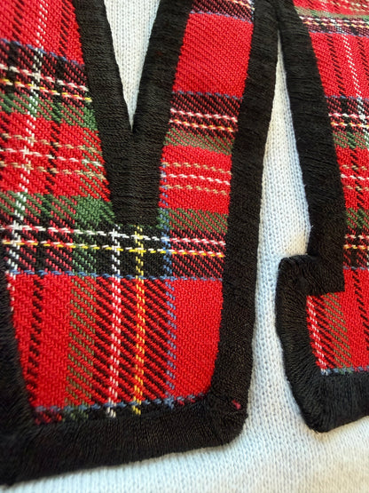 Vintage Mickey & Co Crewneck Sweatshirt Red Plaid M Patch Mickey Mouse