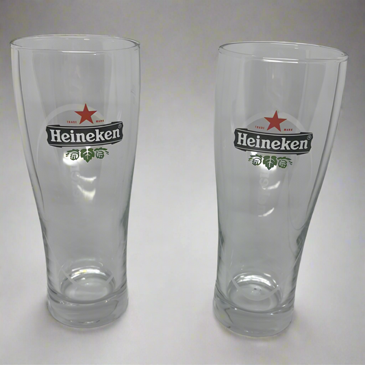 Heineken. 25L Glasses 8oz Set of 2 Glasses Red Star. Bubbles Etc