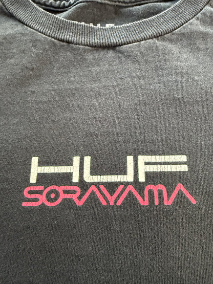 HUF x Hajime Sorayama Robot Ride Tee Black Mens M Chrome Gynoid Bicycle